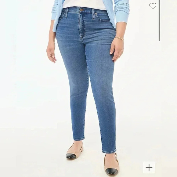 J Crew Jeans Skinny Ankle Blue Denim Signature Stretch NWT Size 30 Mid Rise - Picture 1 of 9